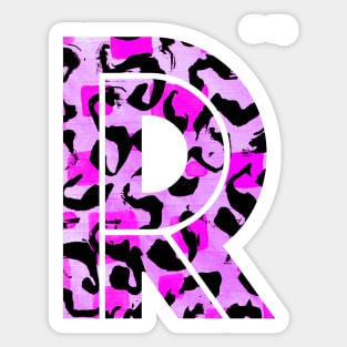 Letter R Watercolour Leopard Print Alphabet Sticker